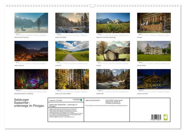 Produktbild: Salzburger Saalachtal - unterwegs im Pinzgau (Wandkalender 2026 DIN A2 quer), CALVENDO Monatskalender