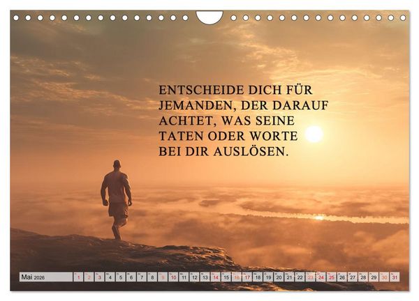 Produktbild: Weisheit und Motivation - Inspiration voller Sinn und St&auml;rke (Wandkalender 2026 DIN A4 quer), CALVENDO Monatskalender
