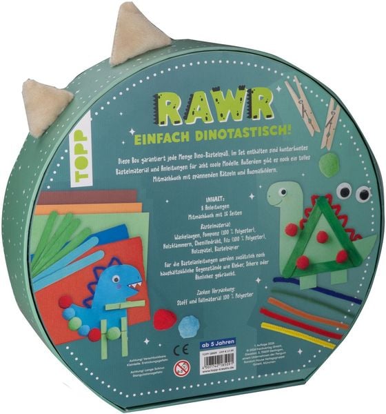 Produktbild: Dino-Bastelbox. Mit Anleitungen, Bastelmaterial und Mitmachbuch