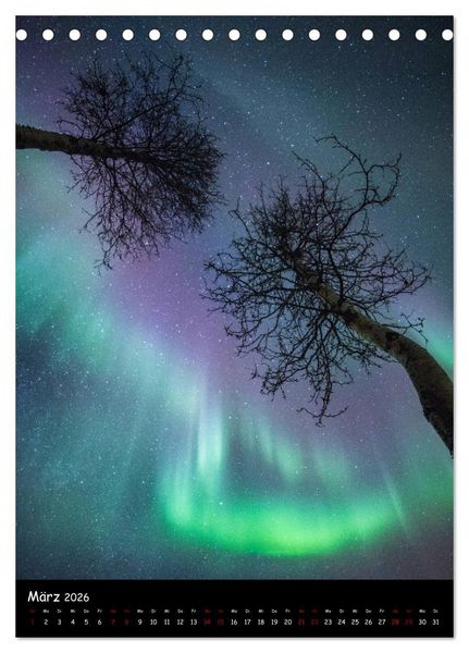 Produktbild: Polarlichtkalender (Tischkalender 2026 DIN A5 hoch), CALVENDO Monatskalender