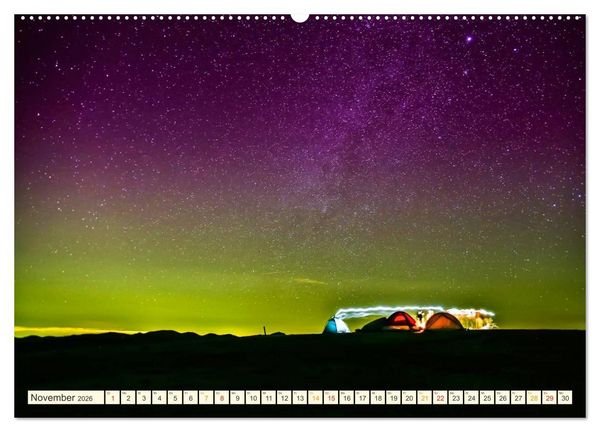 Produktbild: Sternenhimmel im magischen Licht - Polarlicht und Milchstra&szlig;e (hochwertiger Premium Wandkalender 2026 DIN A2 quer), Kunstdruck in Hochglanz