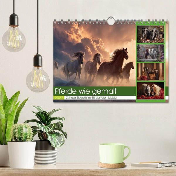 Produktbild: Pferde wie gemalt (Wandkalender 2027 DIN A4 quer), CALVENDO Monatskalender