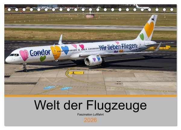 Produktbild: Welt der Flugzeuge - Faszination Luftfahrt 2026 (Tischkalender 2026 DIN A5 quer), CALVENDO Monatskalender