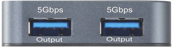 Produktbild: Renkforce RF-USBH-480 2 Port USB-Hub USB-A mit Aluminiumgeh&auml;use, mit USB-C&reg; Stecker Grau