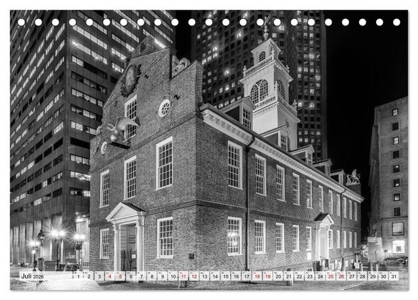 Produktbild: BOSTON Monochrome Stadtansichten (Tischkalender 2026 DIN A5 quer), CALVENDO Monatskalender
