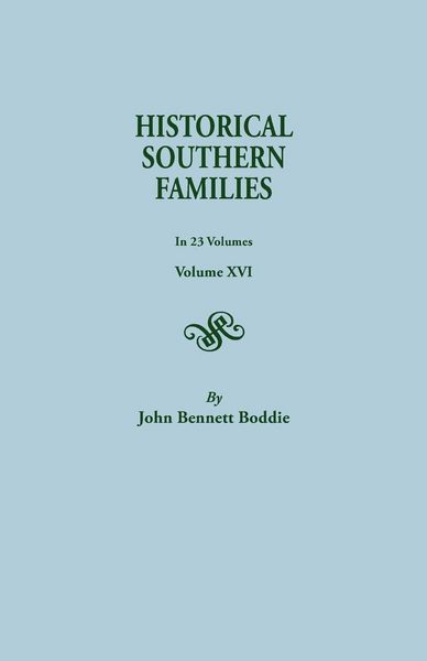 Produktbild: Historical Southern Families. in 23 Volumes. Volume XVI