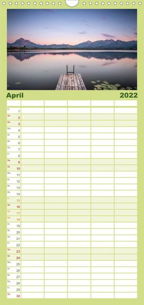 Produktbild: Familienplaner Meine Sicht der Alpen (Wandkalender 2022 , 21 cm x 45 cm, hoch)