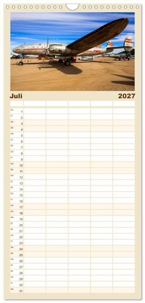 Produktbild: Familienplaner 2027 - Klassiker der L&uuml;fte mit 5 Spalten (Wandkalender, 21 x 45 cm) CALVENDO