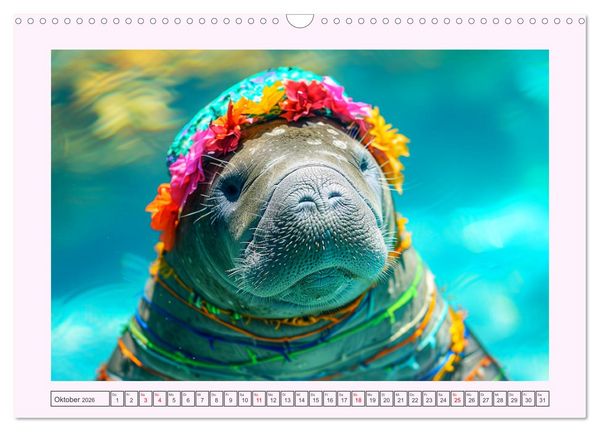 Produktbild: Modische Manatees. Charmante Seek&uuml;he mit Stil (Wandkalender 2026 DIN A3 quer), CALVENDO Monatskalender