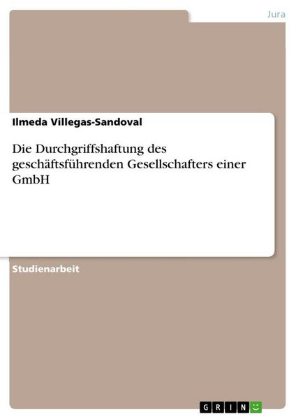 Produktbild: Die Durchgriffshaftung des gesch&auml;ftsf&uuml;hrenden Gesellschafters einer GmbH