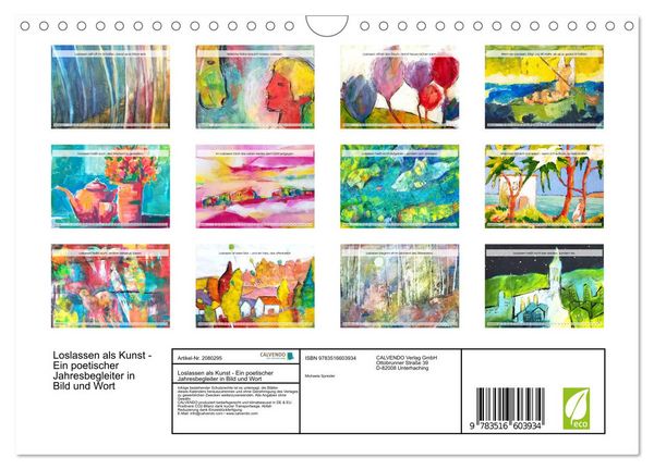 Produktbild: Loslassen als Kunst - Ein poetischer Jahresbegleiter in Bild und Wort (Wandkalender 2026 DIN A4 quer), CALVENDO Monatskalender