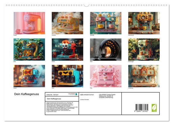 Produktbild: Dein Kaffeegenuss (hochwertiger Premium Wandkalender 2026 DIN A2 quer), Kunstdruck in Hochglanz