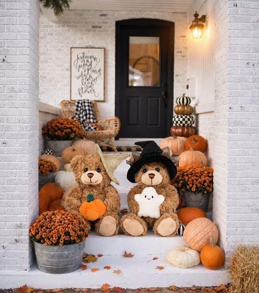 Produktbild: Teddy Hermann 94611 - Halloween Teddy mit K&uuml;rbis, Pl&uuml;sch, 20 cm