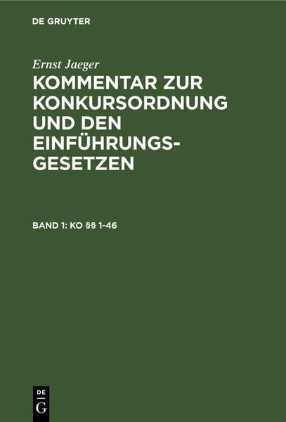 Produktbild: KO &sect;&sect; 1-46