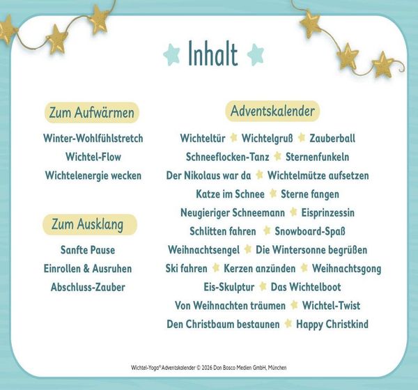 Produktbild: Wichtel-Yoga-Adventskalender. 24 Asanas f&uuml;r die Winter- und Weihnachtszeit