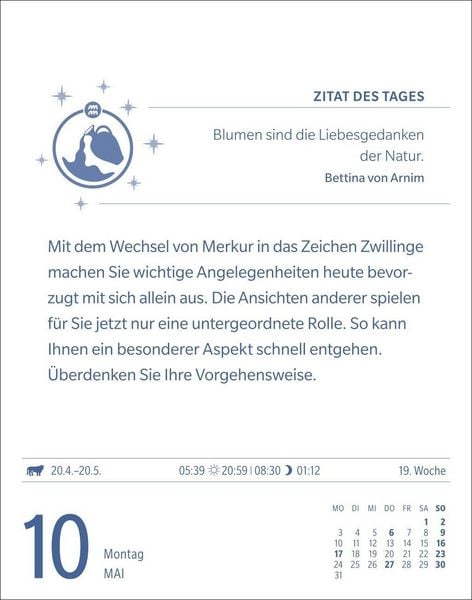 Produktbild: Wassermann Sternzeichenkalender 2027 - Tagesabrei&szlig;kalender - Ihr Horoskop f&uuml;r jeden Tag