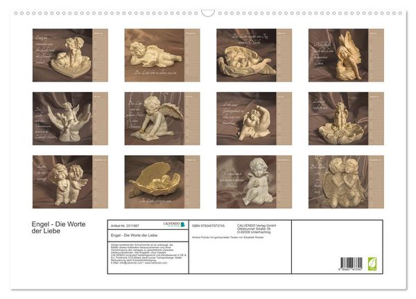 Produktbild: Engel - Die Worte der Liebe (Wandkalender 2026 DIN A2 quer), CALVENDO Monatskalender