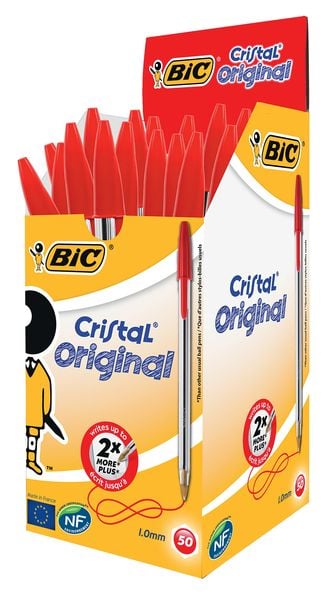 BIC Kugelschreiber Cristal Original Medium 0.4mm rot, 50er Set