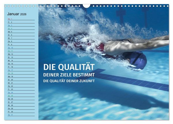 Produktbild: Wassersport - Schwimmen und SUP mit coolen Spr&uuml;chen (Wandkalender 2026 DIN A3 quer), CALVENDO Monatskalender