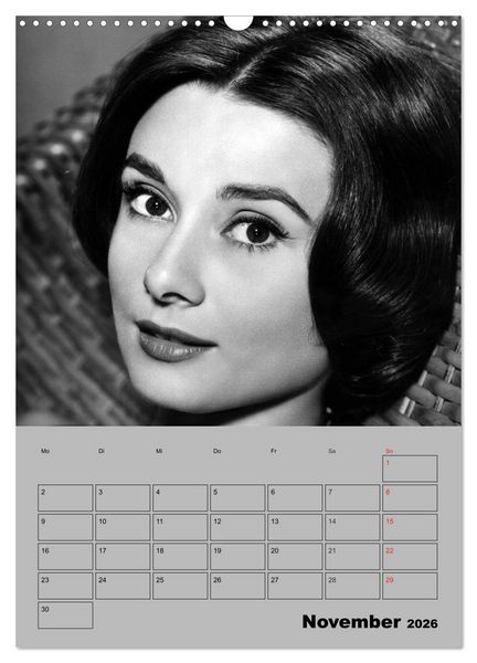 Produktbild: Hollywood-Diva. Audrey Hepburn (Wandkalender 2026 DIN A3 hoch), CALVENDO Monatskalender