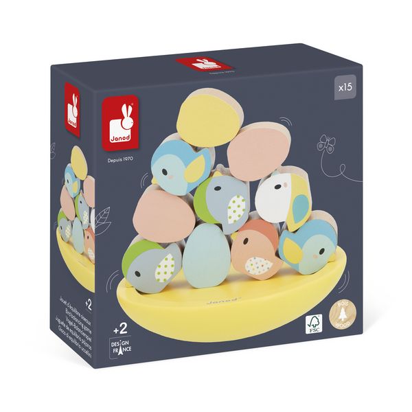 Produktbild: Balancier-Nest aus Holz mit V&ouml;geln & Eiern &ndash; Geschicklichkeitsspiel ab 2 Jahren