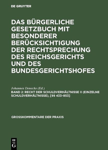 Produktbild: Recht der Schuldverh&auml;ltnisse II (einzelne Schuldverh&auml;ltnisse), [&sect;&sect; 433-853]