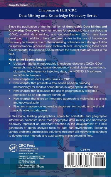 Produktbild: Geographic Data Mining and Knowledge Discovery