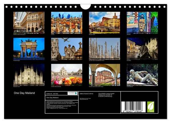 Produktbild: One Day Mailand (Wandkalender 2026 DIN A4 quer), CALVENDO Monatskalender