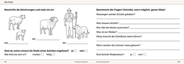 Produktbild: Ich kenne Haus- und Hoftiere - Schülerarbeitsheft für die 2. bis 4. Klasse