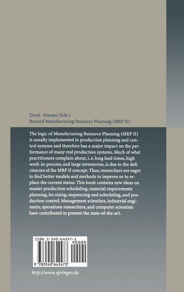 Produktbild: Beyond Manufacturing Resource Planning (MRP II)