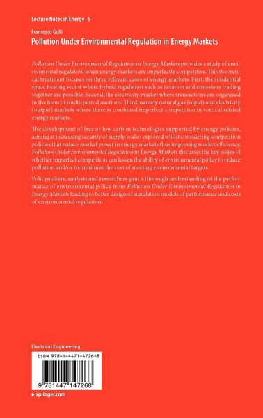 Produktbild: Pollution Under Environmental Regulation in Energy Markets