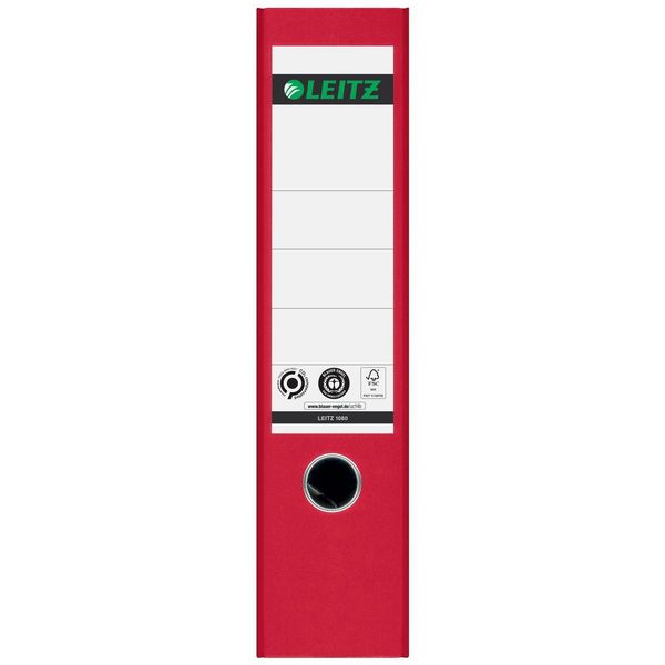 Produktbild: Leitz Ordner 1080 DIN A4 R&uuml;ckenbreite: 80 mm Rot Wolkenmarmor 2 B&uuml;gel 10805025