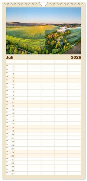 Produktbild: Familienplaner 2026 - Unser Erzgebirge von oben mit 5 Spalten (Wandkalender, 21 x 45 cm) CALVENDO