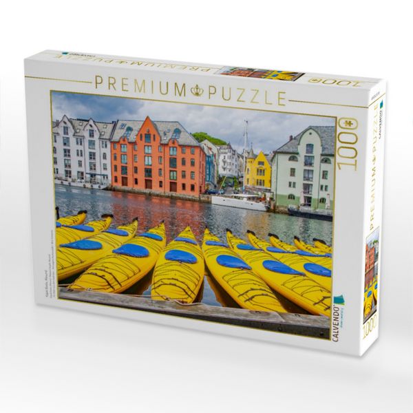 Produktbild: CALVENDO Puzzle Kajak Boote, Alesund | 1000 Teile Lege-Gr&ouml;&szlig;e 64x48cm Foto-Puzzle f&uuml;r gl&uuml;ckliche Stunden