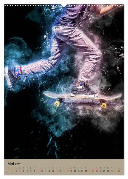 Produktbild: Skateboarding - einfach cool (hochwertiger Premium Wandkalender 2026 DIN A2 hoch), Kunstdruck in Hochglanz