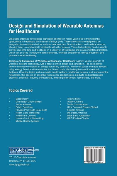Produktbild: Design and Simulation of Wearable Antennas for Healthcare