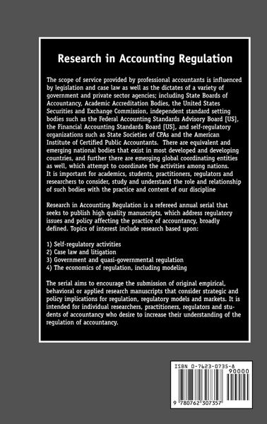 Produktbild: Research in Accounting Regulation