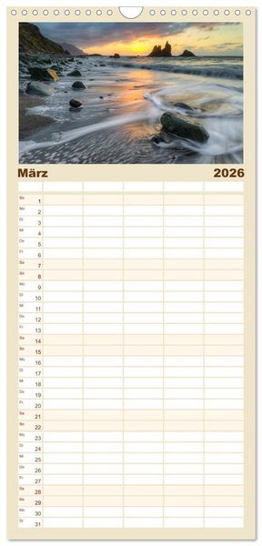 Produktbild: Familienplaner 2026 - Faszination Teneriffa mit 5 Spalten (Wandkalender, 21 x 45 cm) CALVENDO