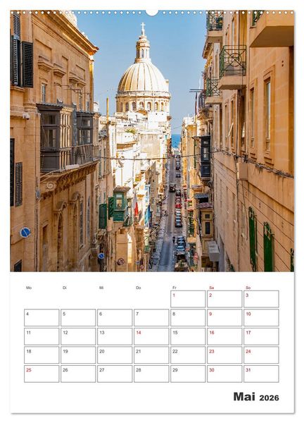 Produktbild: Valletta - K&uuml;stenstadt mit Charme (Wandkalender 2026 DIN A2 hoch), CALVENDO Monatskalender
