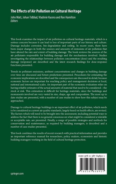 Produktbild: The Effects of Air Pollution on Cultural Heritage