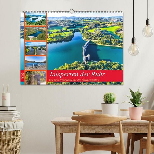 Produktbild: Talsperren der Ruhr und ihrer Nebenfl&uuml;sse aus der Vogelperspektive (Wandkalender 2027 DIN A2 quer), CALVENDO Monatskalender