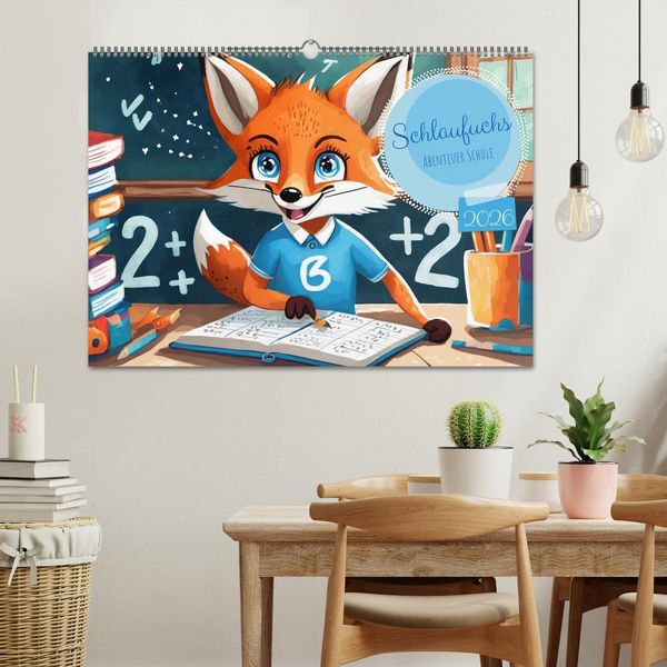 Produktbild: Schlaufuchs - Abenteuer Schule (Wandkalender 2026 DIN A2 quer), CALVENDO Monatskalender