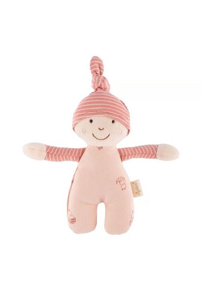 Sigikid 39984 - Greifling Rassel-Püppchen, sigibaby, Baumwolle, 17 cm