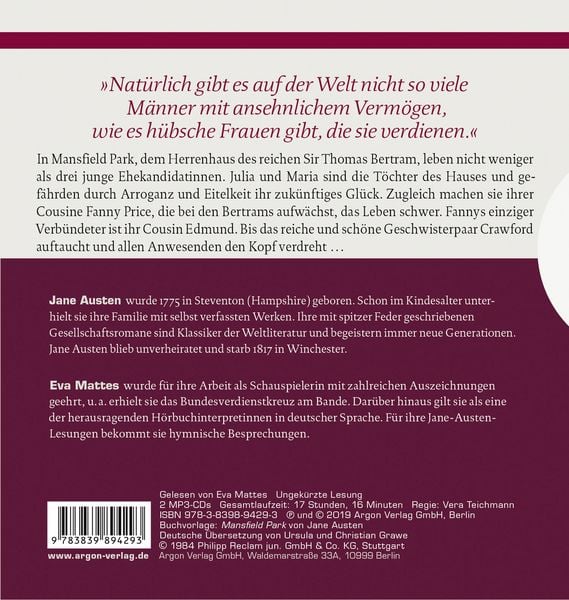 Produktbild: Mansfield Park
