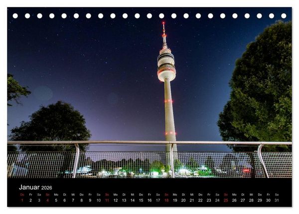 Produktbild: M&uuml;nchen bei Nacht (Tischkalender 2026 DIN A5 quer), CALVENDO Monatskalender
