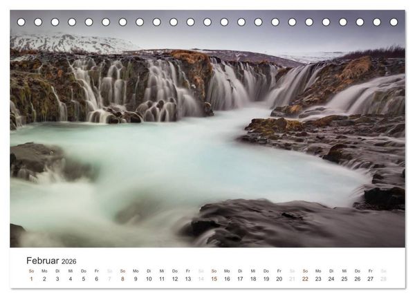 Produktbild: ISLAND 63&deg; - 66&deg; N / 13&deg; - 25&deg; W (Tischkalender 2026 DIN A5 quer), CALVENDO Monatskalender