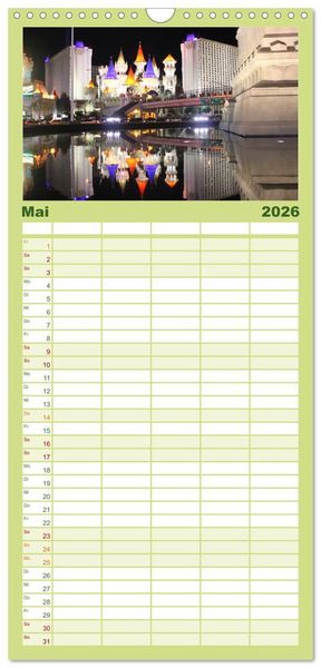 Produktbild: Familienplaner 2026 - Las Vegas - Nevada mit 5 Spalten (Wandkalender, 21 x 45 cm) CALVENDO