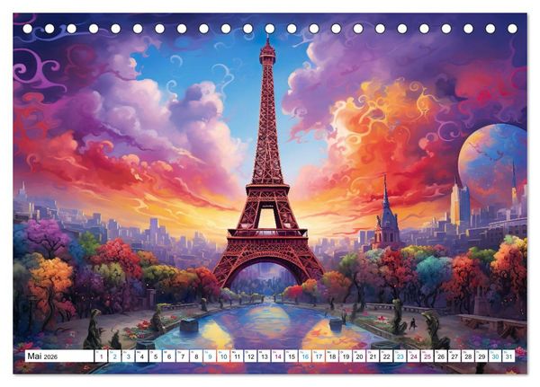 Produktbild: Eiffelturm: Kreativ anders (Tischkalender 2026 DIN A5 quer), CALVENDO Monatskalender