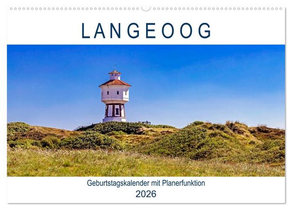 Produktbild: Langeoog Geburtstagskalender (Wandkalender 2026 DIN A2 quer), CALVENDO Monatskalender
