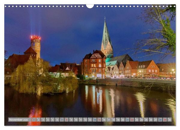 Produktbild: L&uuml;neburg - Eine mittelalterliche und romantische Hansestadt (Wandkalender 2026 DIN A3 quer), CALVENDO Monatskalender